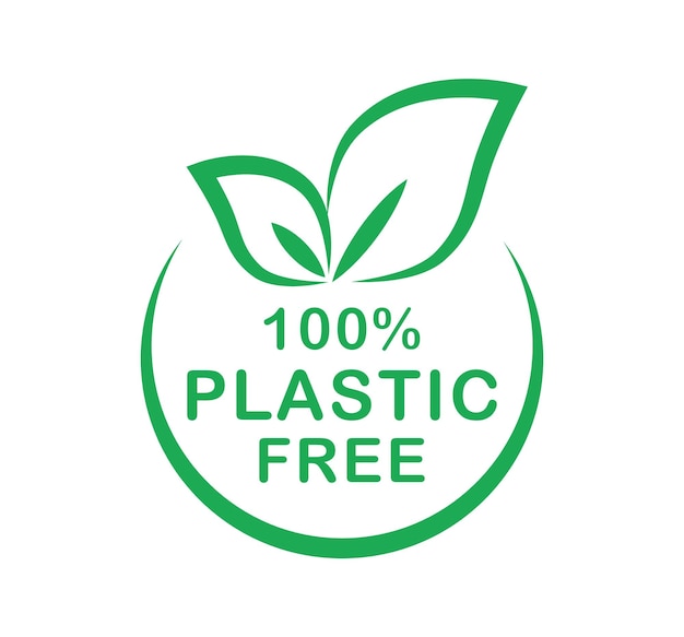 Plasticvrij 100 procent logo eco en biologisch bord