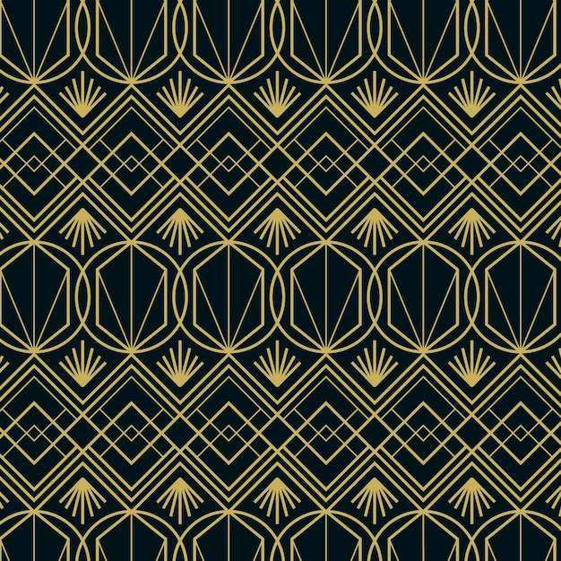 Vector plat design art deco naadloos patroon