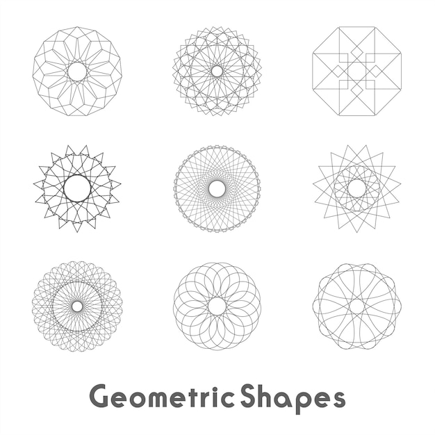 Plat geometrische vormen ingesteld