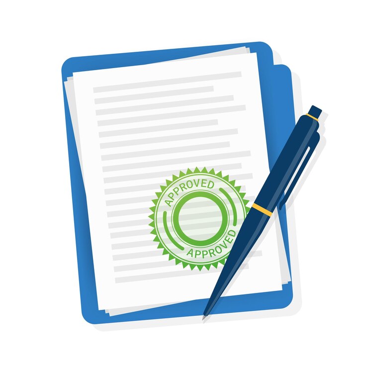 Vector plat goedgekeurd afgewezen document voor rapportontwerp vintage vectorillustratie