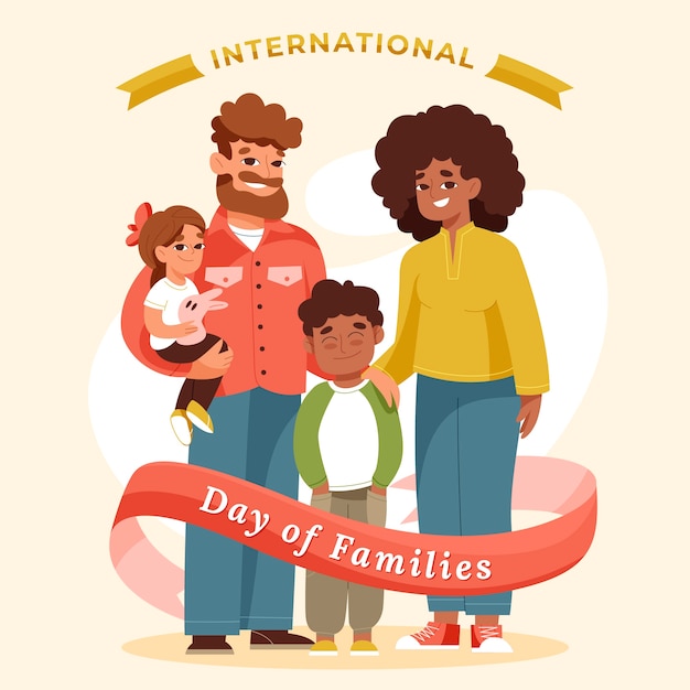Plat internationale dag van de familie illustratie