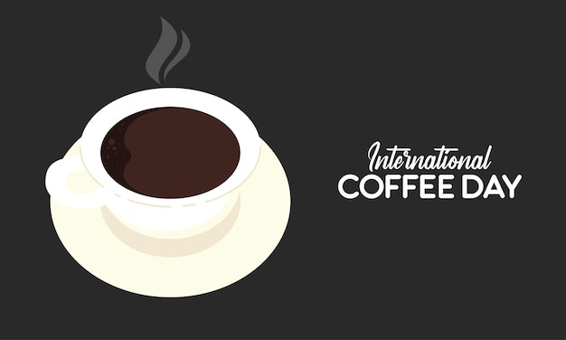 Plat internationale dag van koffie achtergrond ontwerpconcept