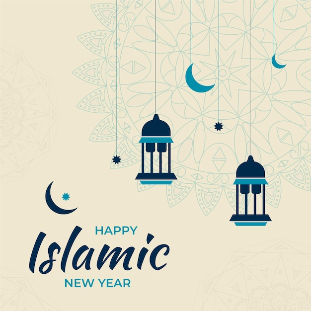 Plat islamitisch nieuwjaar concept