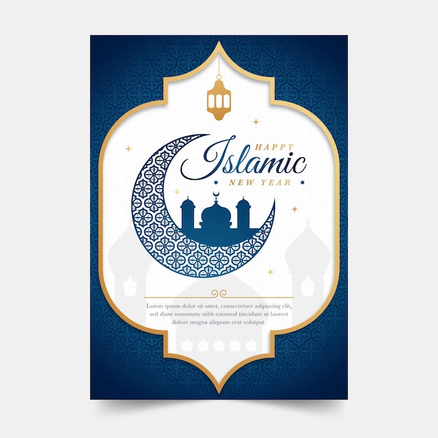 Plat islamitische nieuwjaar poster