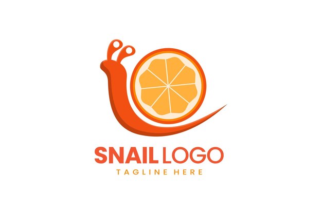 Vector plat modern logo slak oranje fruit logo sjabloon