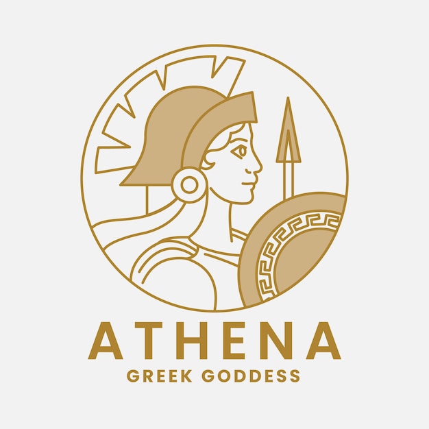 Plat ontwerp athena logo sjabloon