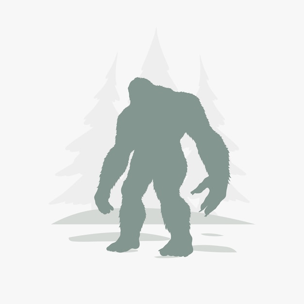 Vector plat ontwerp bigfoot silhouet