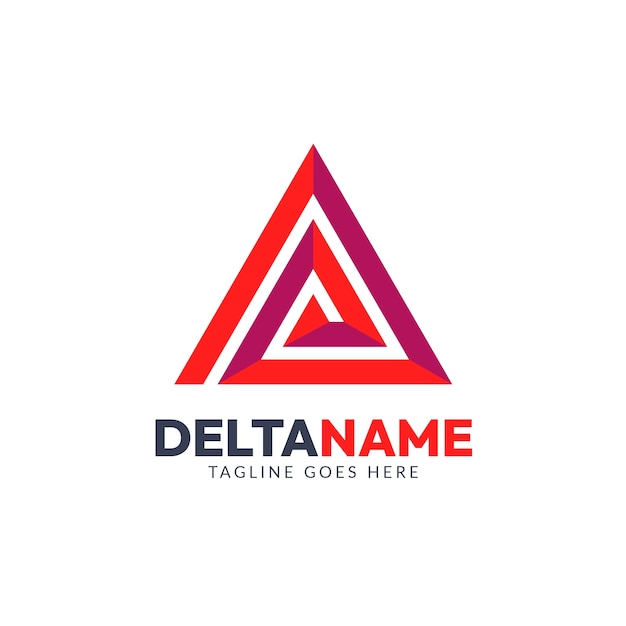 Plat ontwerp delta-logo-ontwerp