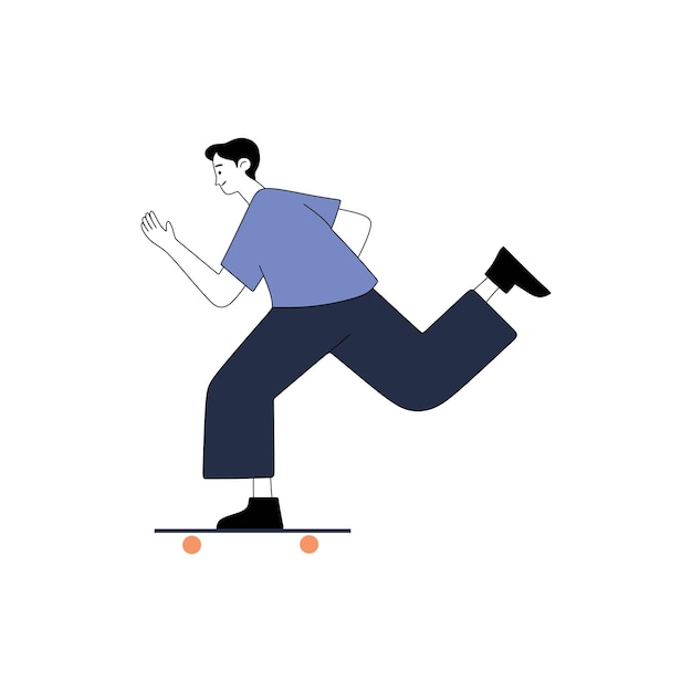 plat ontwerp een man die schaatst