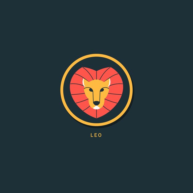 Plat ontwerp leo-logo