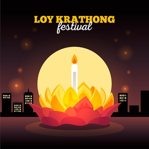 Plat ontwerp loy krathong