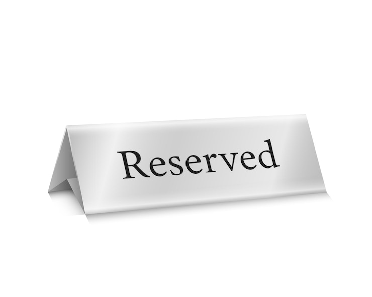 Vector plate 3d reserved template wide triangular sign that place is occupied