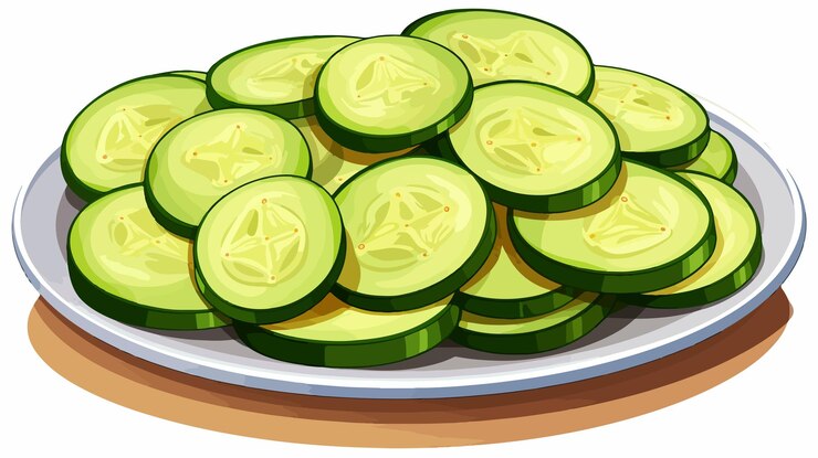 Vector a plate of cucumbers with a star on it