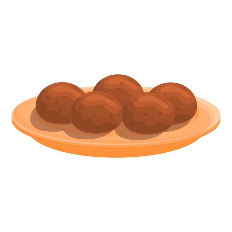 Vector plate falafel icon cartoon of plate falafel vector icon for web design isolated on white background