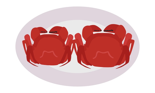 Plate of hairy crab clipart for Mid-Autumn Festival concept. Red Chinese hairy crab vector design