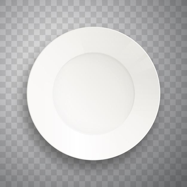 Plate isolated on transparent. Realistic food plate.  