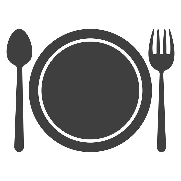 Vector plate met lepel en vork plat icoon geïsoleerd op witte achtergrond