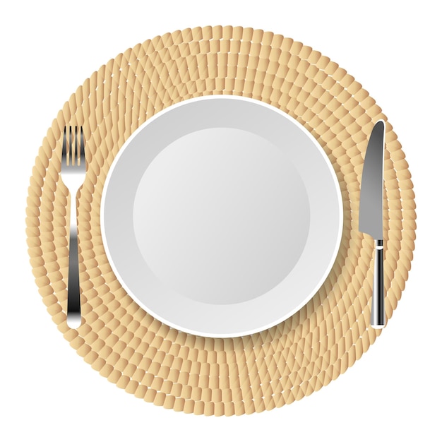 Plate on a napkin in an ecostyle