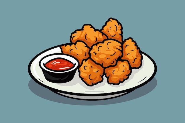 Plate of Nuggets with dipping sauce