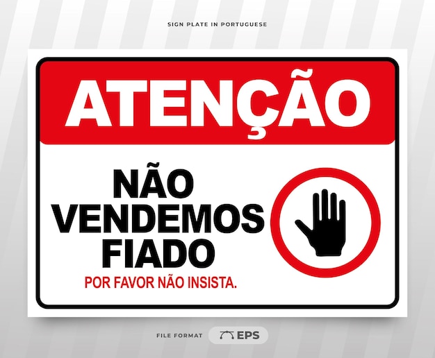 Vettore lastra per la stampa attenzione non vendiamo a credito in portoghese brasiliano