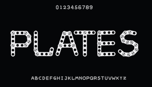 Plate style font