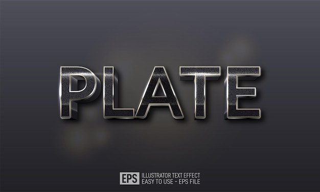 Plate text style effect template