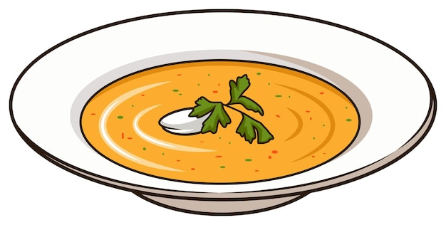 Plate van soep cartoon illustratie