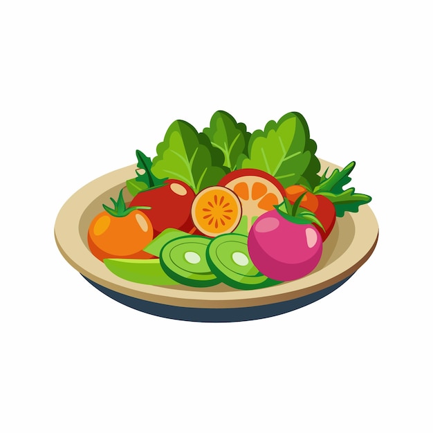 a plate of vegetables with a picture of a lemon and carrot on it