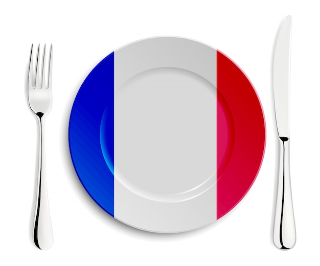 Тарелка с флагом Франции