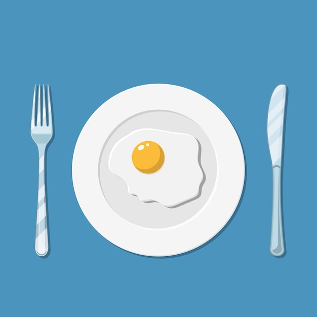 Plate with fried egg icon