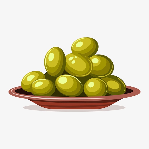 Platen met groene olijven
