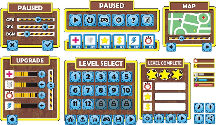 Vector platform game user interface