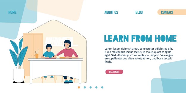 Vector platform for kid learning from home landing page