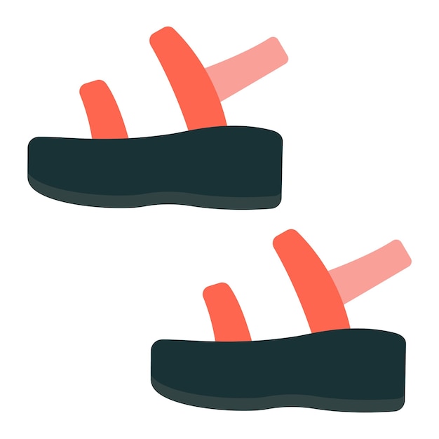 Векторная иллюстрация сандалий на платформе