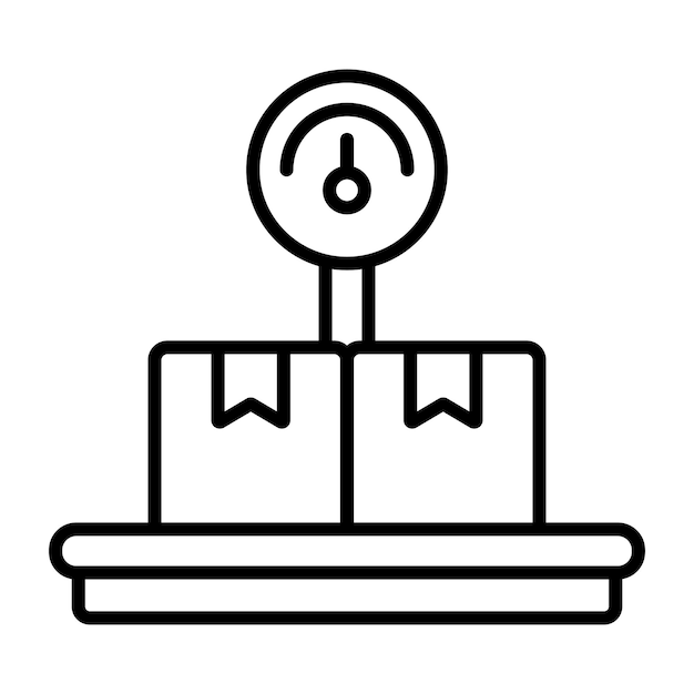 Vector platform scale line illustration