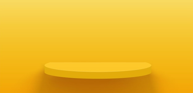 Vector platform semicircular shape on yellow wall background for product display