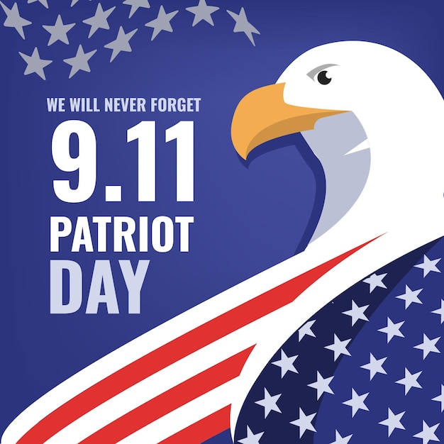 Vector platte 9.11 patriot dag illustratie