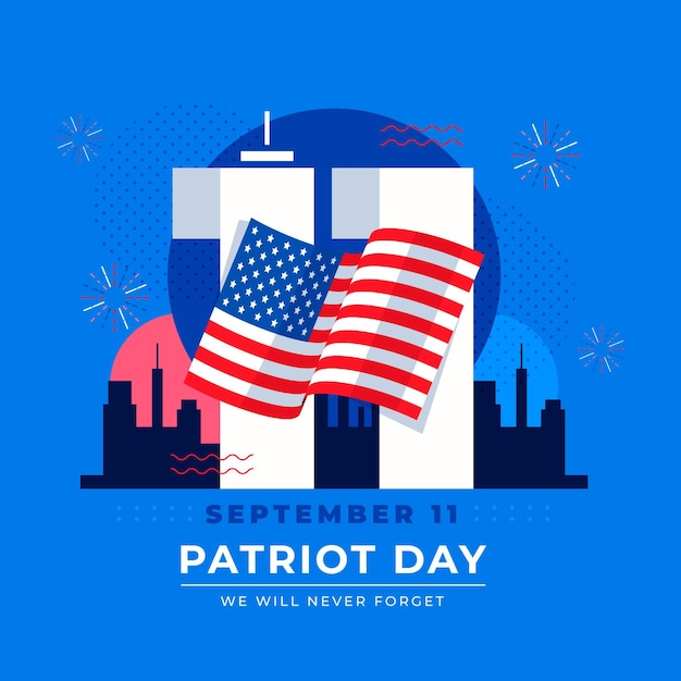 Platte 9.11 patriot dag illustratie