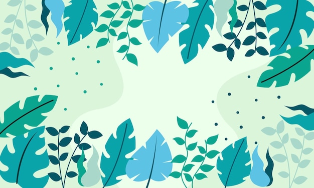 Platte abstracte bloemenbladeren achtergrond