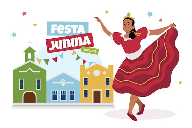 Platte achtergrond voor braziliaanse festas juninas festiviteiten