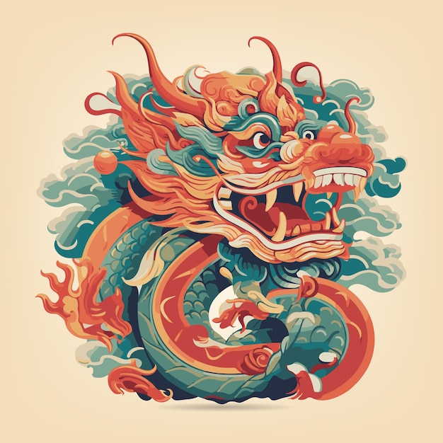 Platte achtergrond voor het chinese nieuwjaar van de draak
