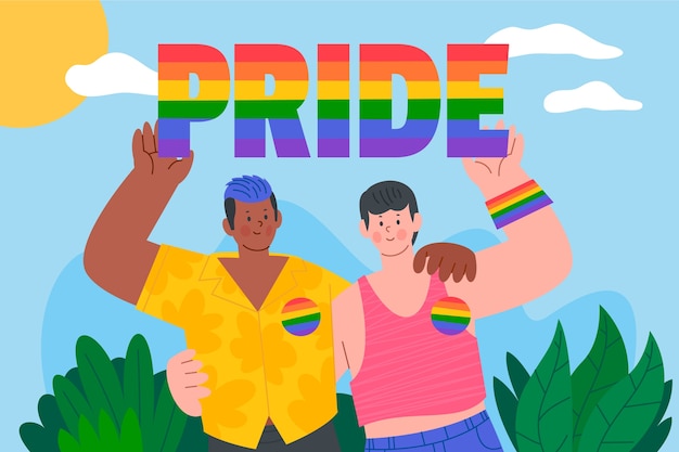Platte achtergrond voor Pride maand viering