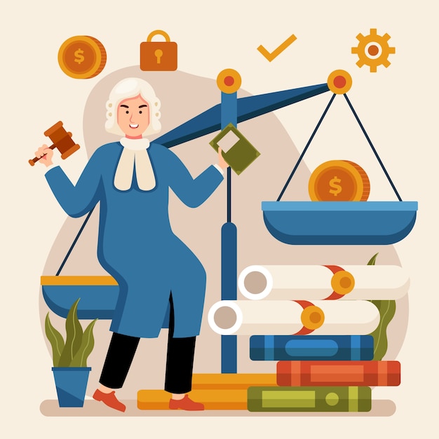 Platte advocaten dag illustratie