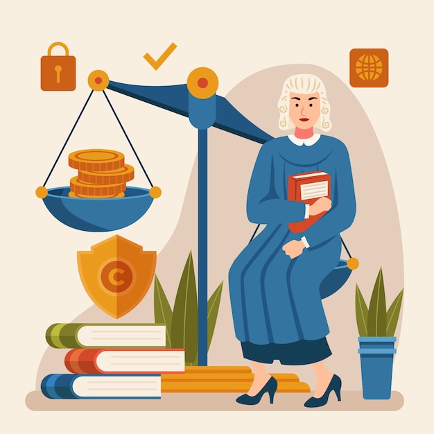 Platte advocaten dag illustratie