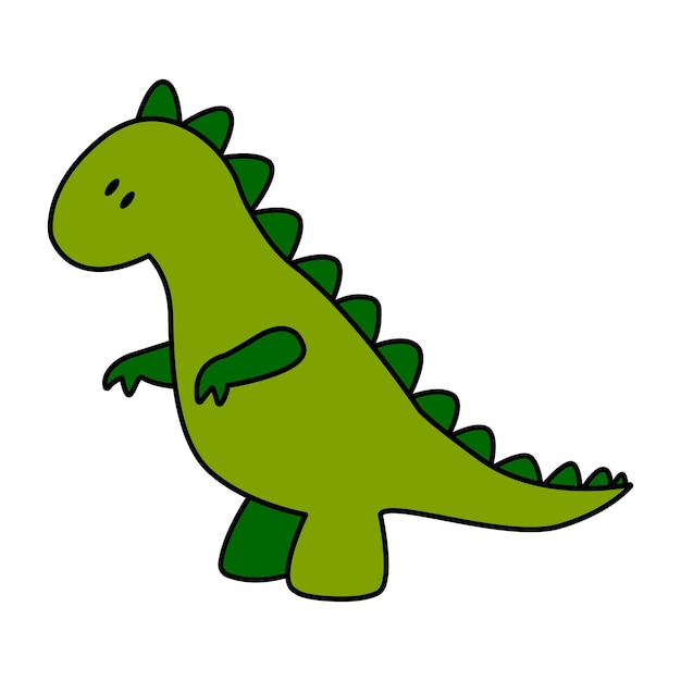 Platte afbeelding van groene tyrannosaurus dinosaurus Vector illustratie