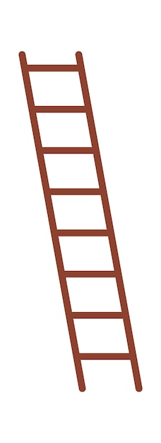 Platte afbeelding van houten handmatige ladder