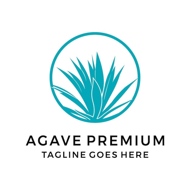 Platte agave plant logo ontwerp vectorillustratie