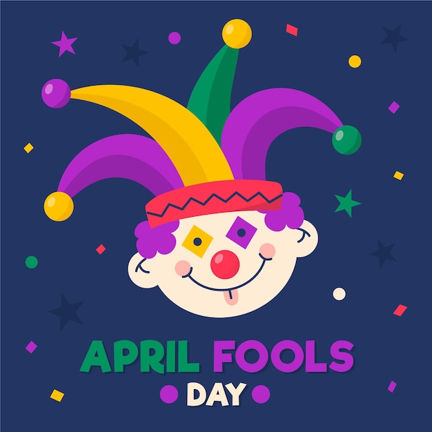 Platte april dwazen dag illustratie