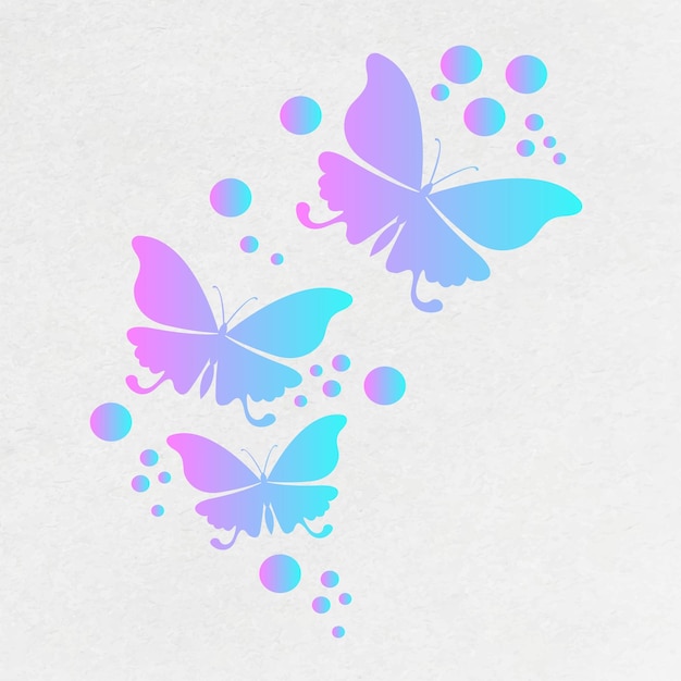 Platte aquarel vlinders Flyin Butterfly Permium Vector