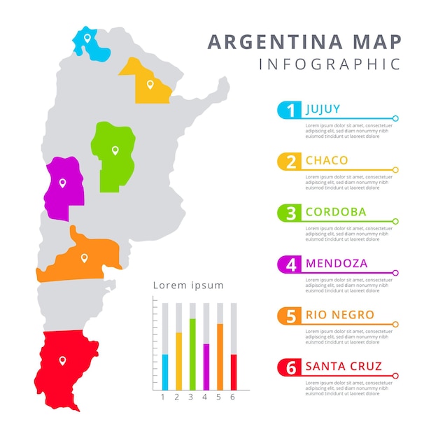 Platte argentinië kaart infographic